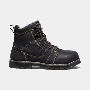 Keen CSA Seattle 6" Waterproof (Aluminum Tå) Arbejdsstøvler Dame Sort / Grå | XUI-726038