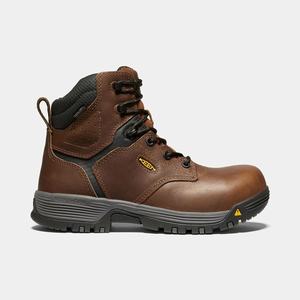 Keen Chicago 6" Waterproof (Carbon-fiber Tå) Arbejdsstøvler Dame Brune / Sort | XVU-706843