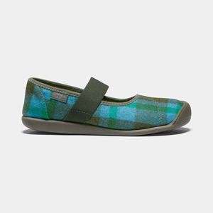 Keen Sienna Mary Jane Plaid Mary Jane Sko Dame Blå / Mørkegrøn | LSC-652783