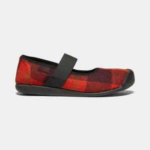 Keen Sienna Mary Jane Plaid Mary Jane Sko Dame Rød / Sort | XKD-814652